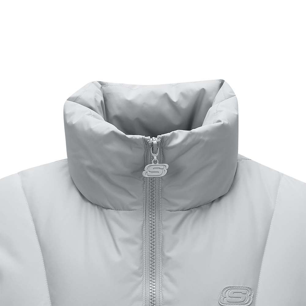 Skechers women's Sport-Utility Woven Down Vest in Harbor Mist for lifestyle wear
