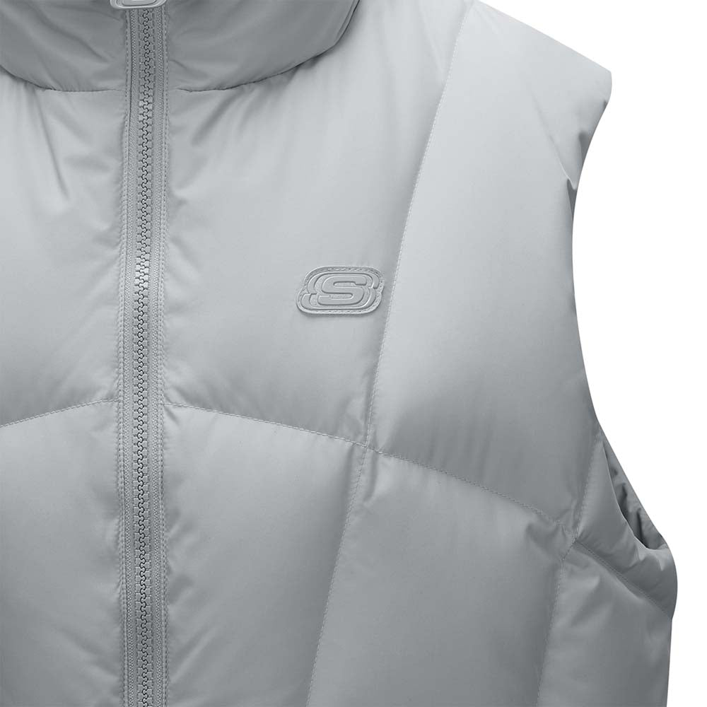 Skechers women's Sport-Utility Woven Down Vest in Harbor Mist for lifestyle wear