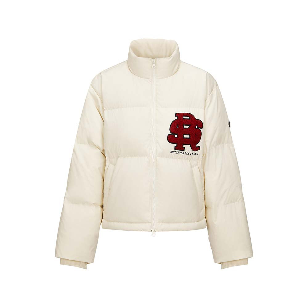 Skechers X Romantic Crown Woven Down Jacket, women's lifestyle apparel in Turtle Dove