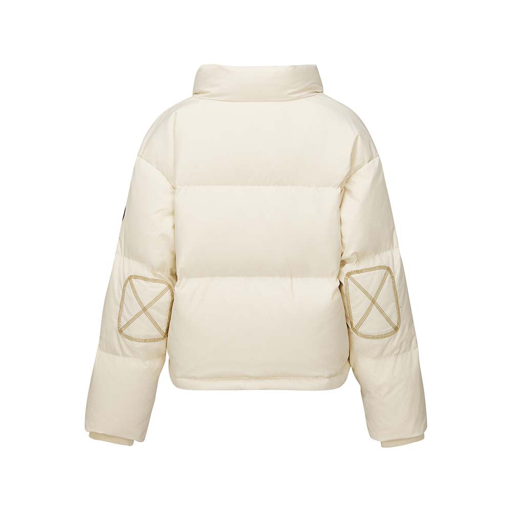Skechers X Romantic Crown Woven Down Jacket, women's lifestyle apparel in Turtle Dove