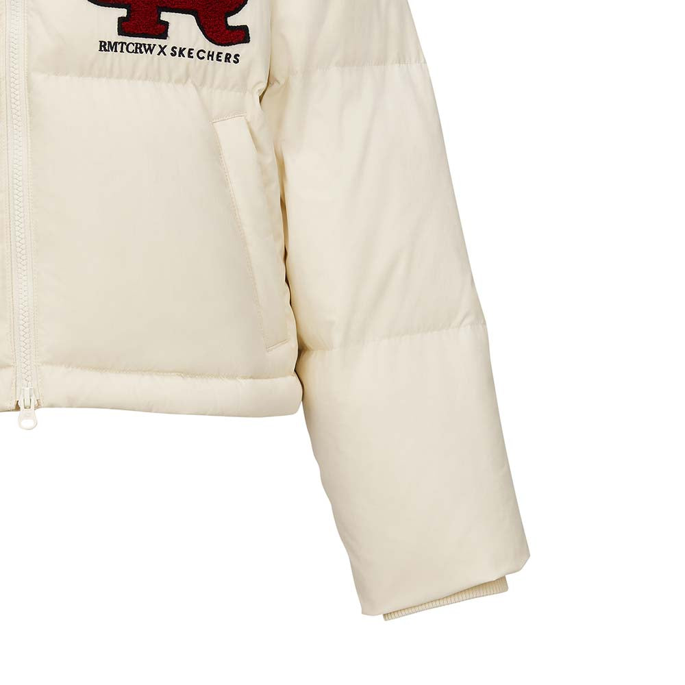 Skechers X Romantic Crown Woven Down Jacket, women's lifestyle apparel in Turtle Dove
