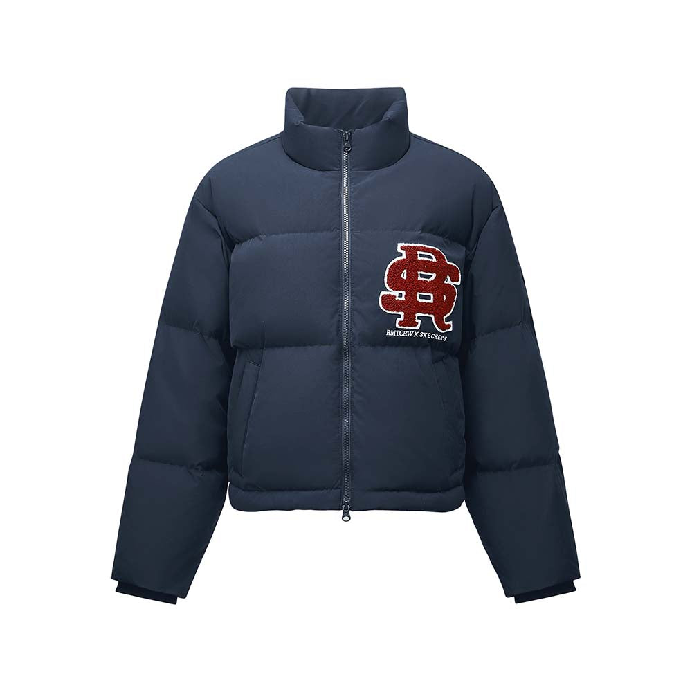 Skechers X Romantic Crown Woven Down Jacket, women's lifestyle apparel in Salute Blue