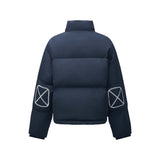 Skechers X Romantic Crown Woven Down Jacket, women's lifestyle apparel in Salute Blue