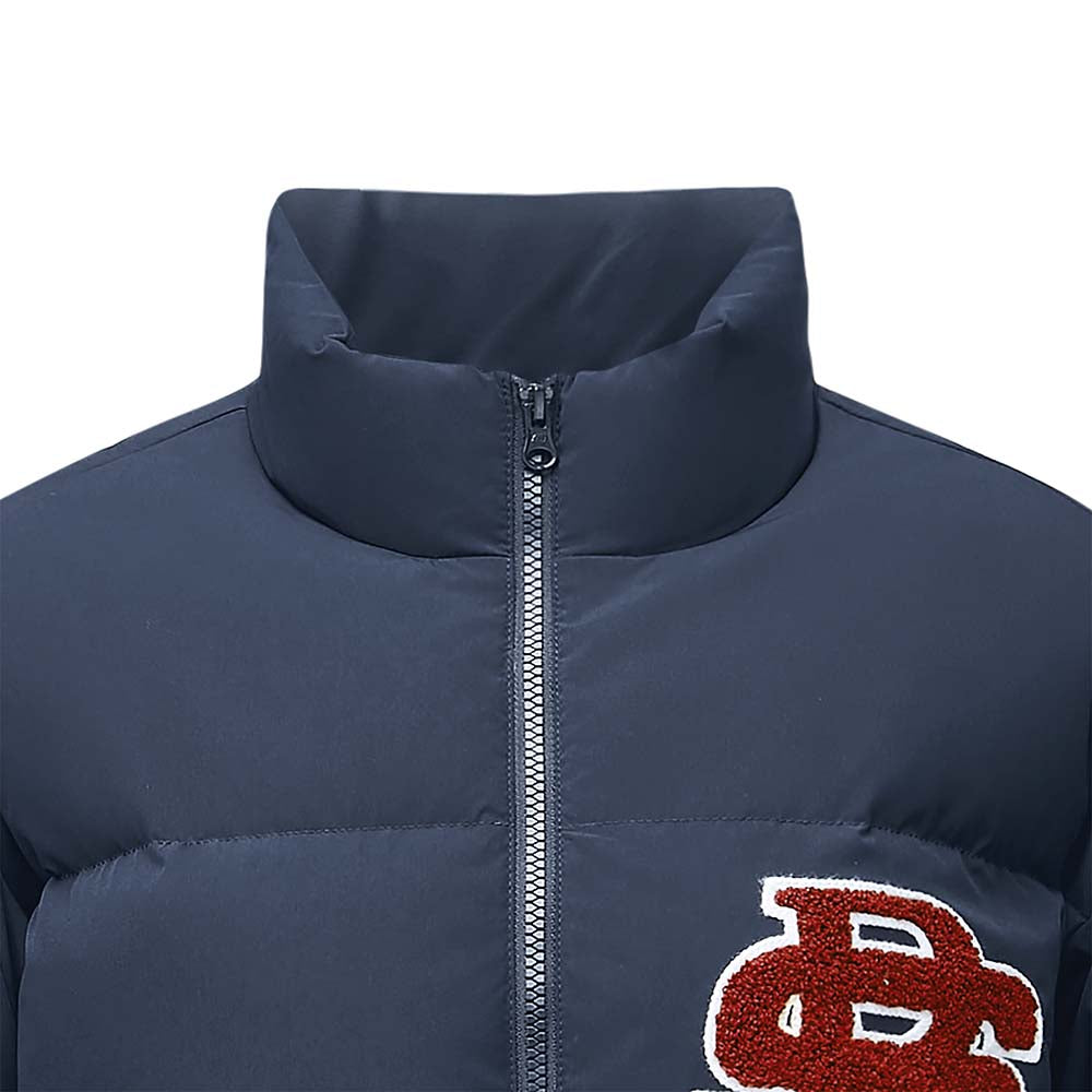 Skechers X Romantic Crown Woven Down Jacket, women's lifestyle apparel in Salute Blue