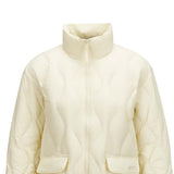 Skechers women's Go Trail Woven Down Jacket in Lemon Icing for outdoor performance wear
