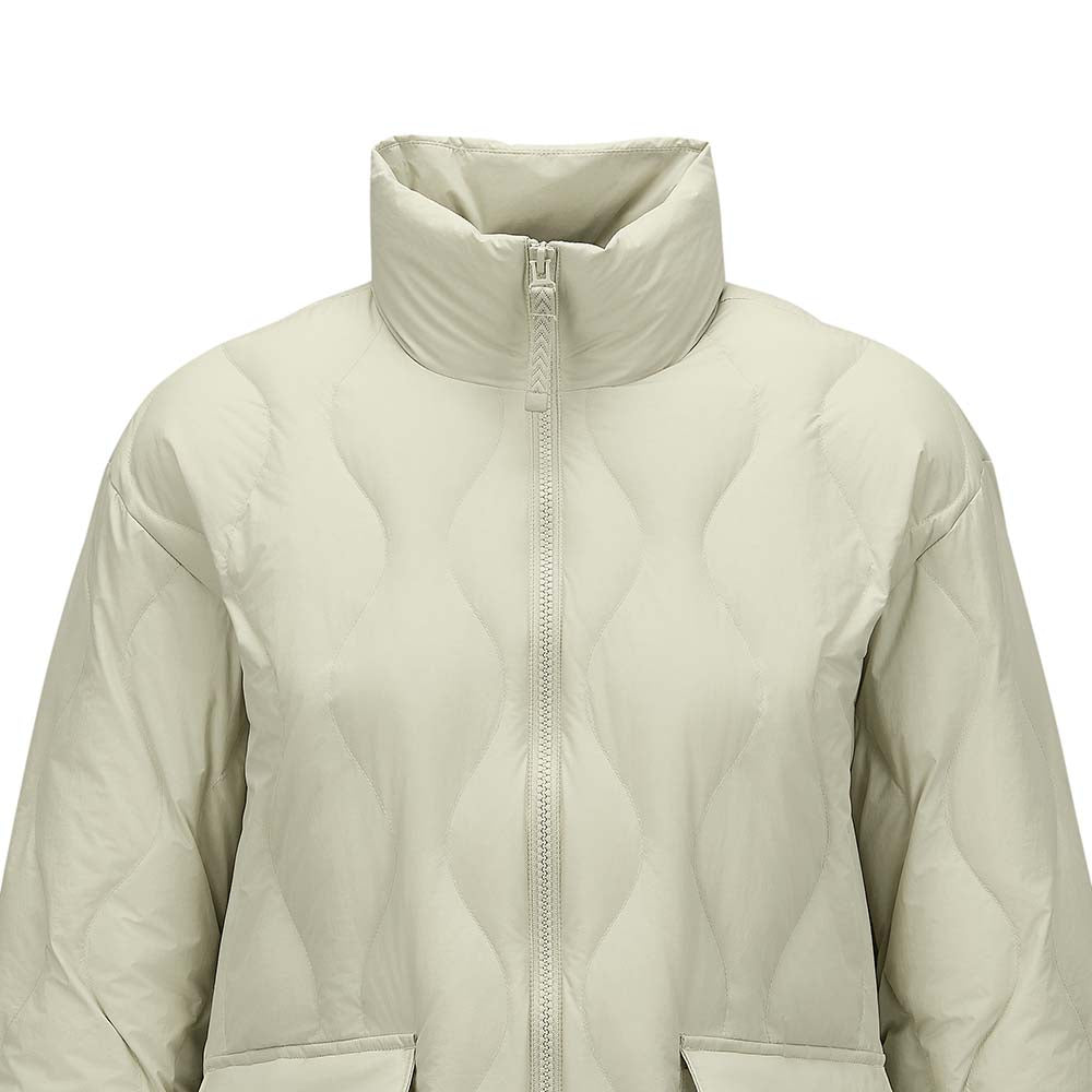 Skechers women's Go Trail Woven Down Jacket in Durable Gray for outdoor performance wear