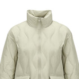 Skechers women's Go Trail Woven Down Jacket in Durable Gray for outdoor performance wear