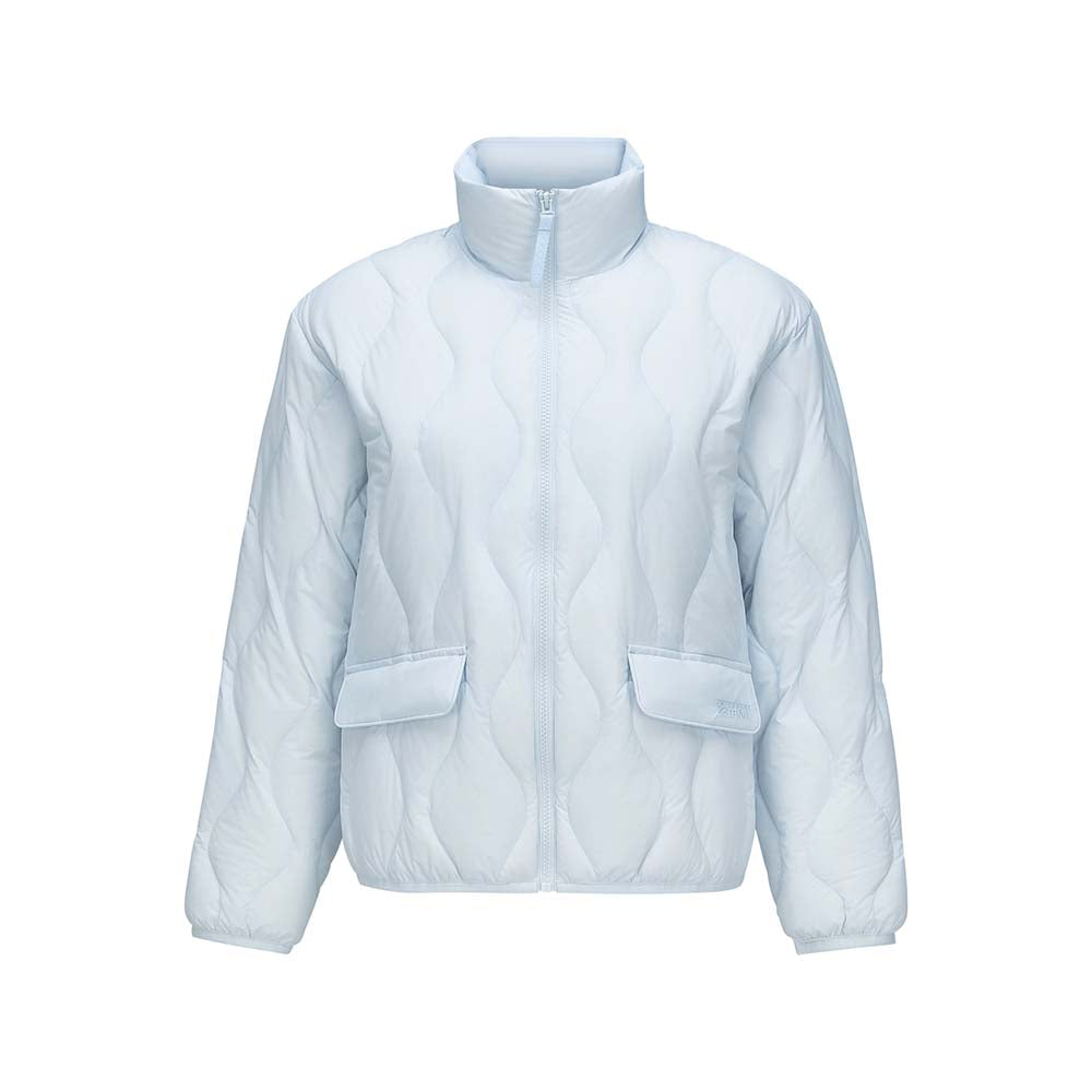 Skechers women's Go Trail Woven Down Jacket in Sky Writing for outdoor performance wear