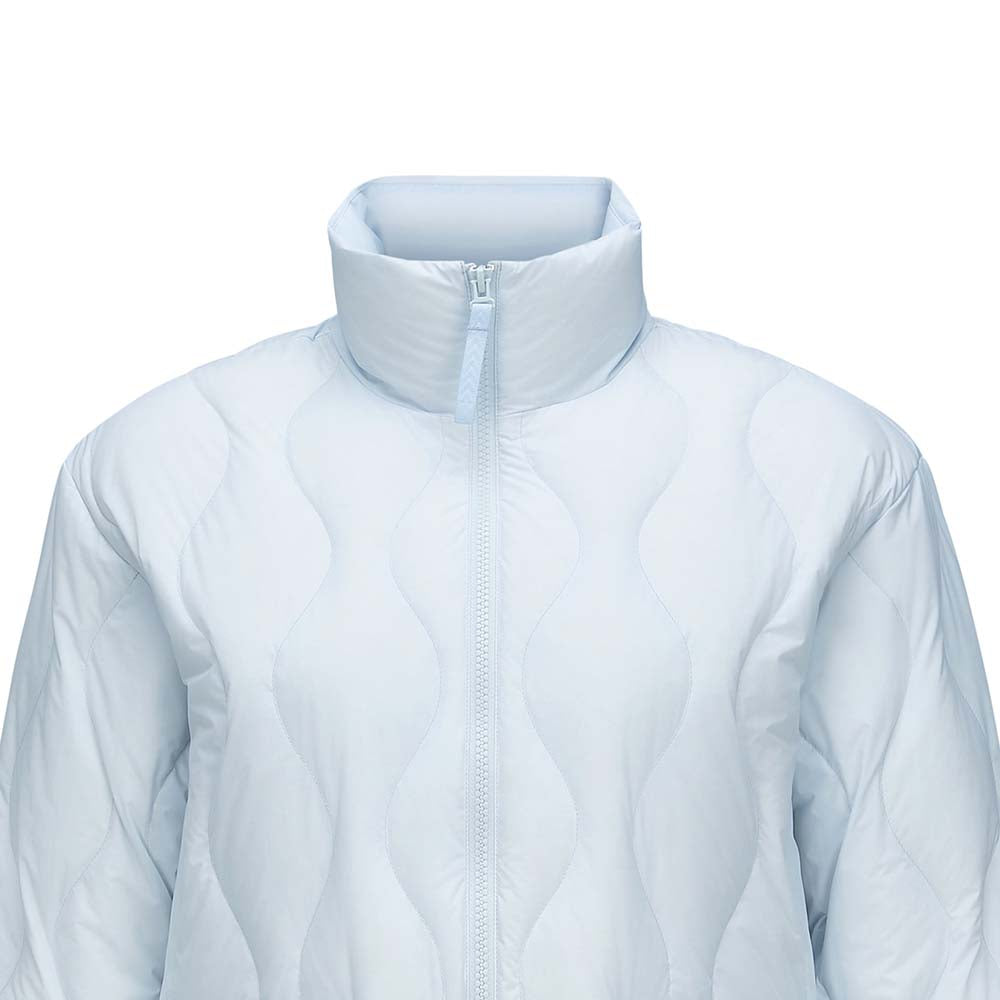 Skechers women's Go Trail Woven Down Jacket in Sky Writing for outdoor performance wear