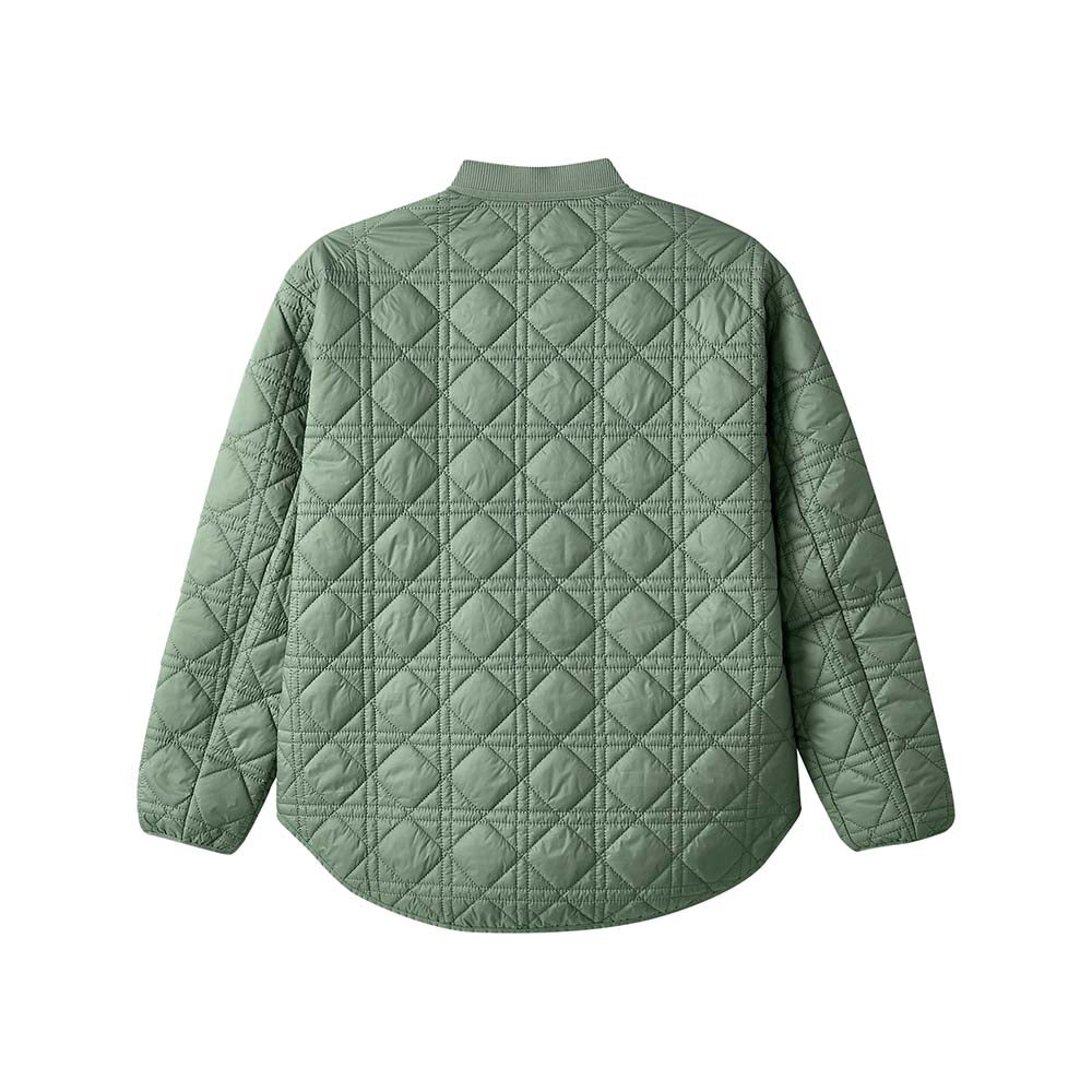 Skechers women's Diamond Woven Quilted Jacket in Agave Green for lifestyle wear