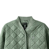 Skechers women's Diamond Woven Quilted Jacket in Agave Green for lifestyle wear