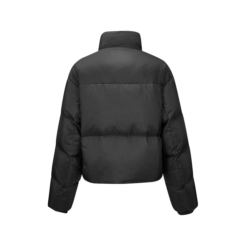 Skechers women's Diamond Woven Down Jacket in Black Beauty for lifestyle wear