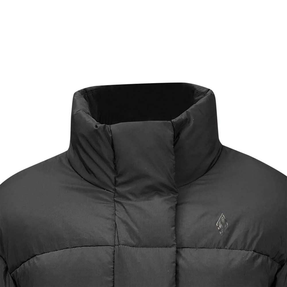 Skechers women's Diamond Woven Down Jacket in Black Beauty for lifestyle wear