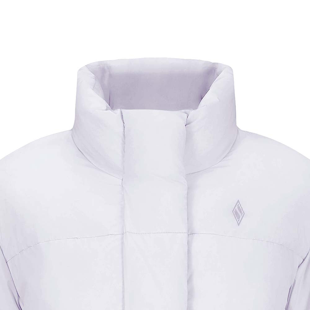 Skechers women's Diamond Woven Down Jacket in Purple Heather for lifestyle wear