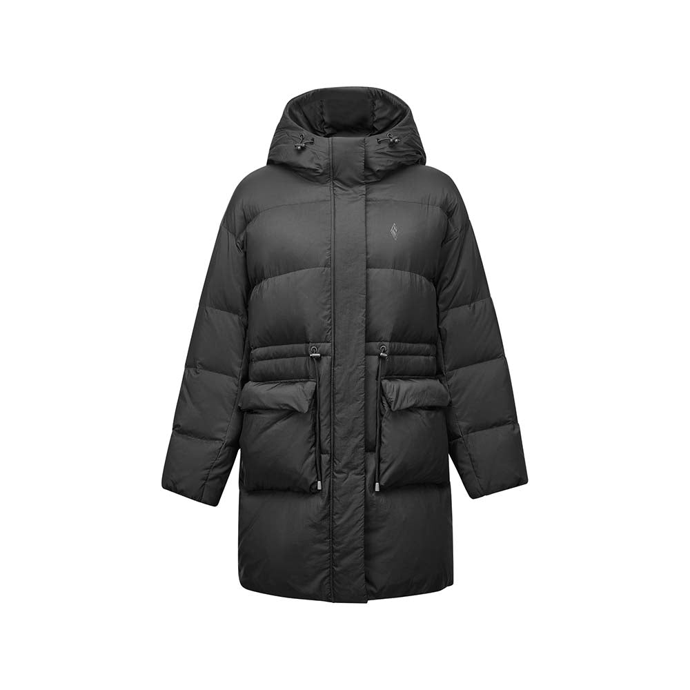Skechers women's Diamond Woven Down Coat in Black Beauty for lifestyle wear