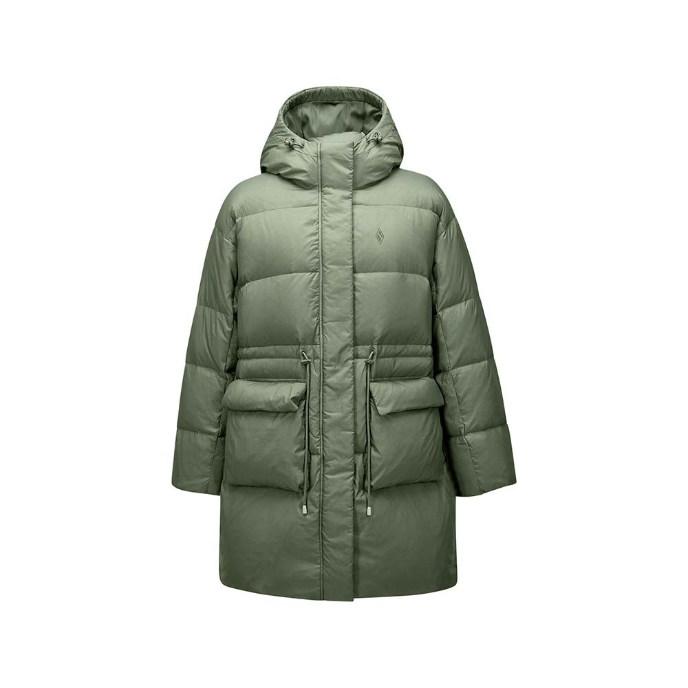 Skechers women's Diamond Woven Down Coat in Agave Green for lifestyle wear
