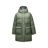Skechers women's Diamond Woven Down Coat in Agave Green for lifestyle wear