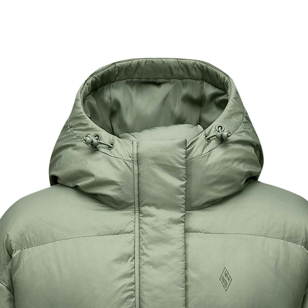 Skechers women's Diamond Woven Down Coat in Agave Green for lifestyle wear