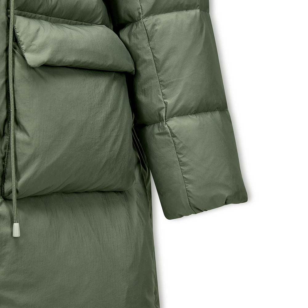 Skechers women's Diamond Woven Down Coat in Agave Green for lifestyle wear